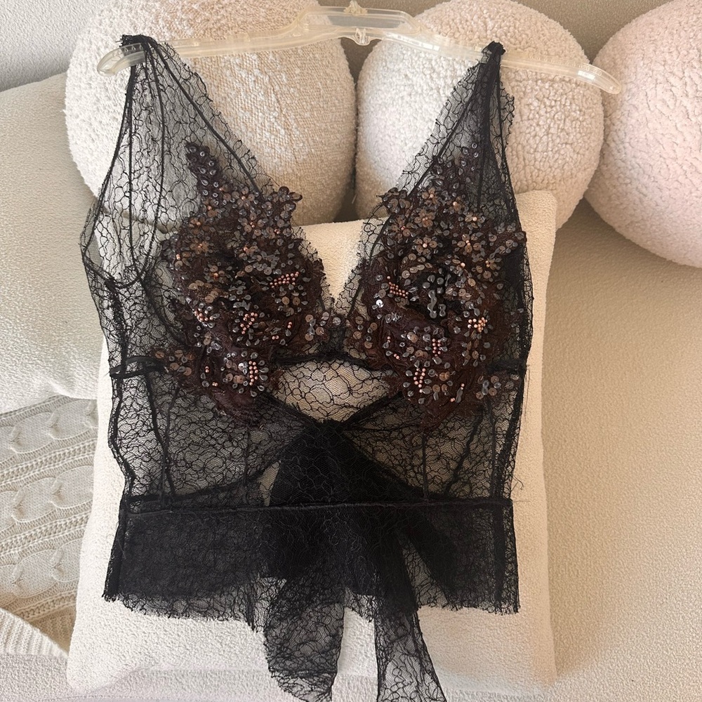 Ema SAVAHL Y2K Lace Top S - Picture 2 of 5